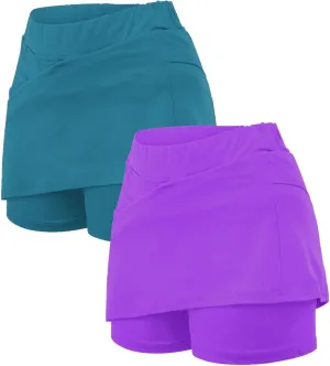 2PC Skorts for Women with Pockets High Waist Tummy Control Skirt Sports Lightweight Fashion Soft Yoga Mini Oufits