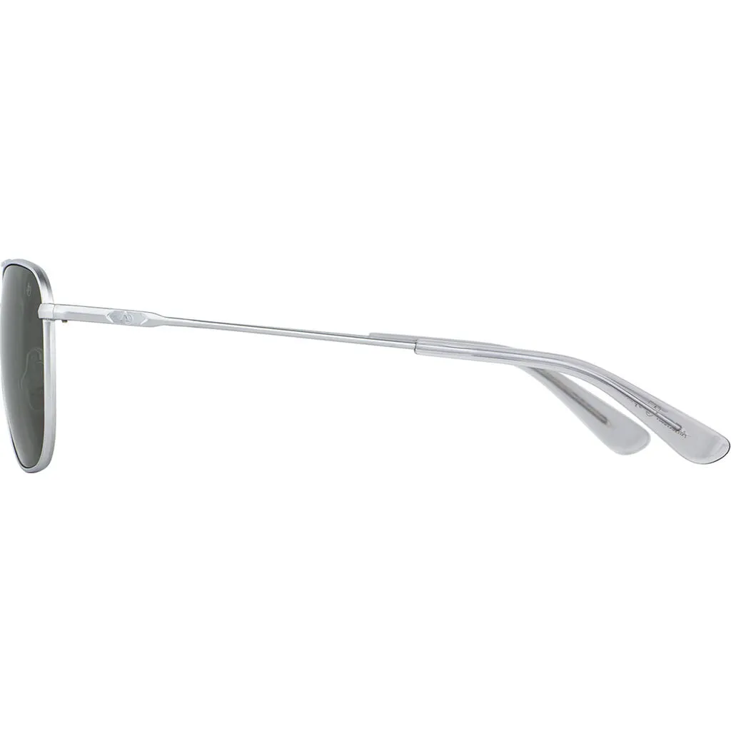 American Optical Big General Sunglasses | Silver/Polarized Nylon Green