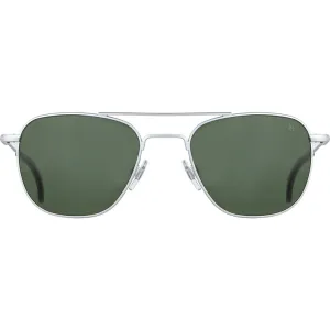 American Optical Big General Sunglasses | Silver/Polarized Nylon Green