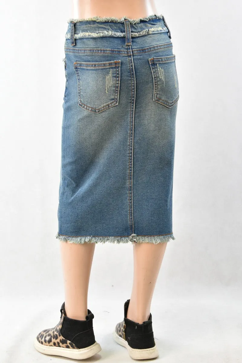 Augusta Denim Skirt in Vintage Wash- Girls and Tween (8/10)
