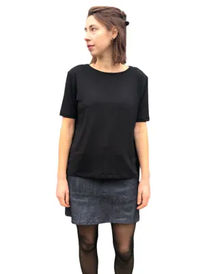 Boxy fit Organic SS Bamboo T-Shirt in Black or White