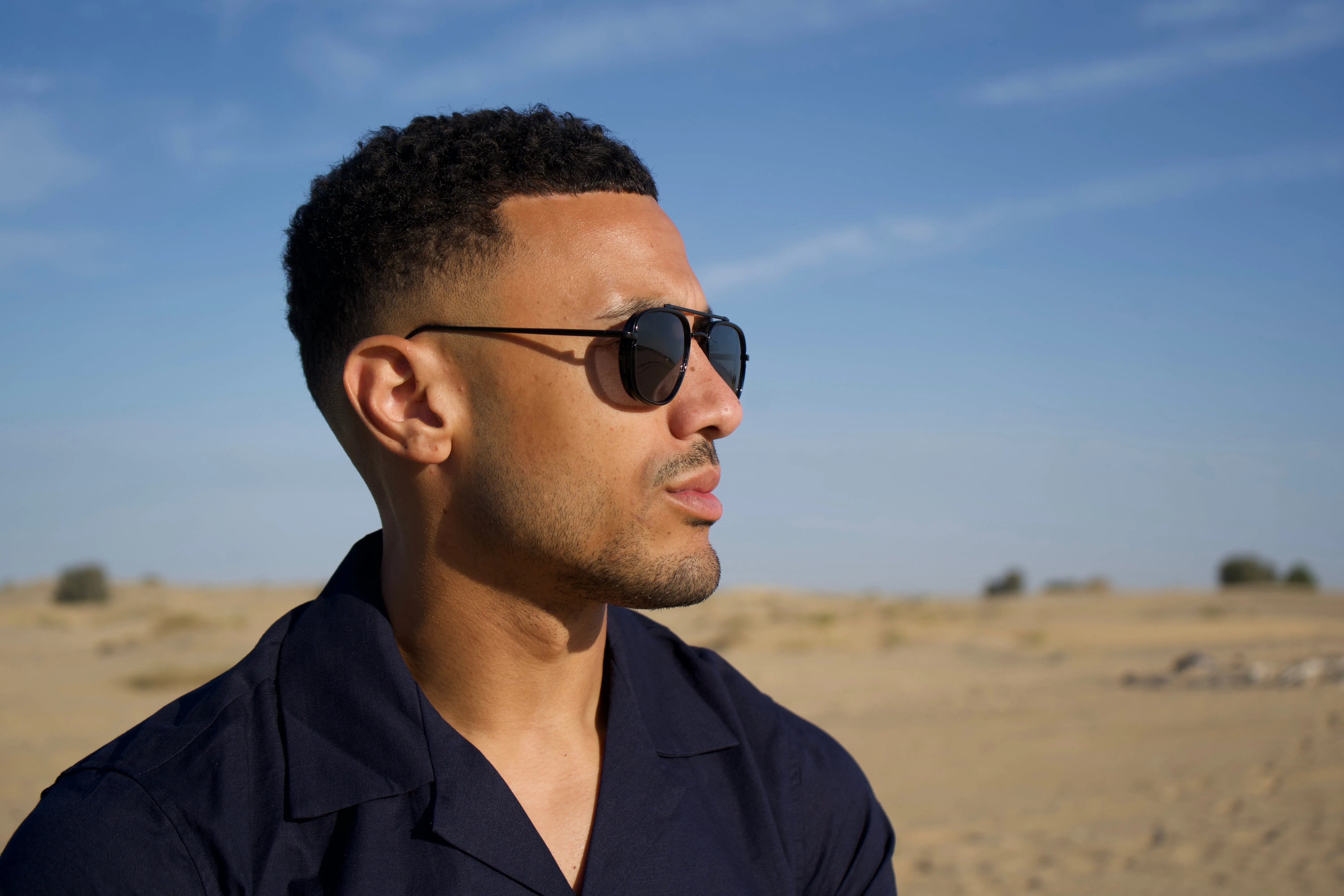 Capo Bold Aviator Sunglasses - Black