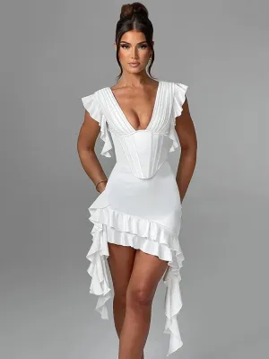 Celestia Ruffle Sleeveless Corset Mini Dress
