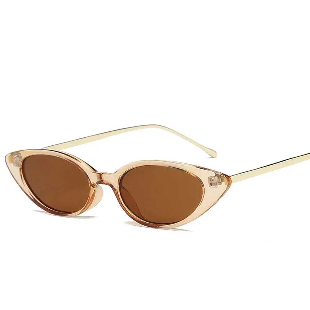 Celestine Slim Cat Eye Sunglasses  Vintage-Inspired Micro Frame UV Retro Shades for Women