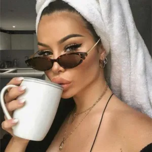 Celestine Slim Cat Eye Sunglasses  Vintage-Inspired Micro Frame UV Retro Shades for Women