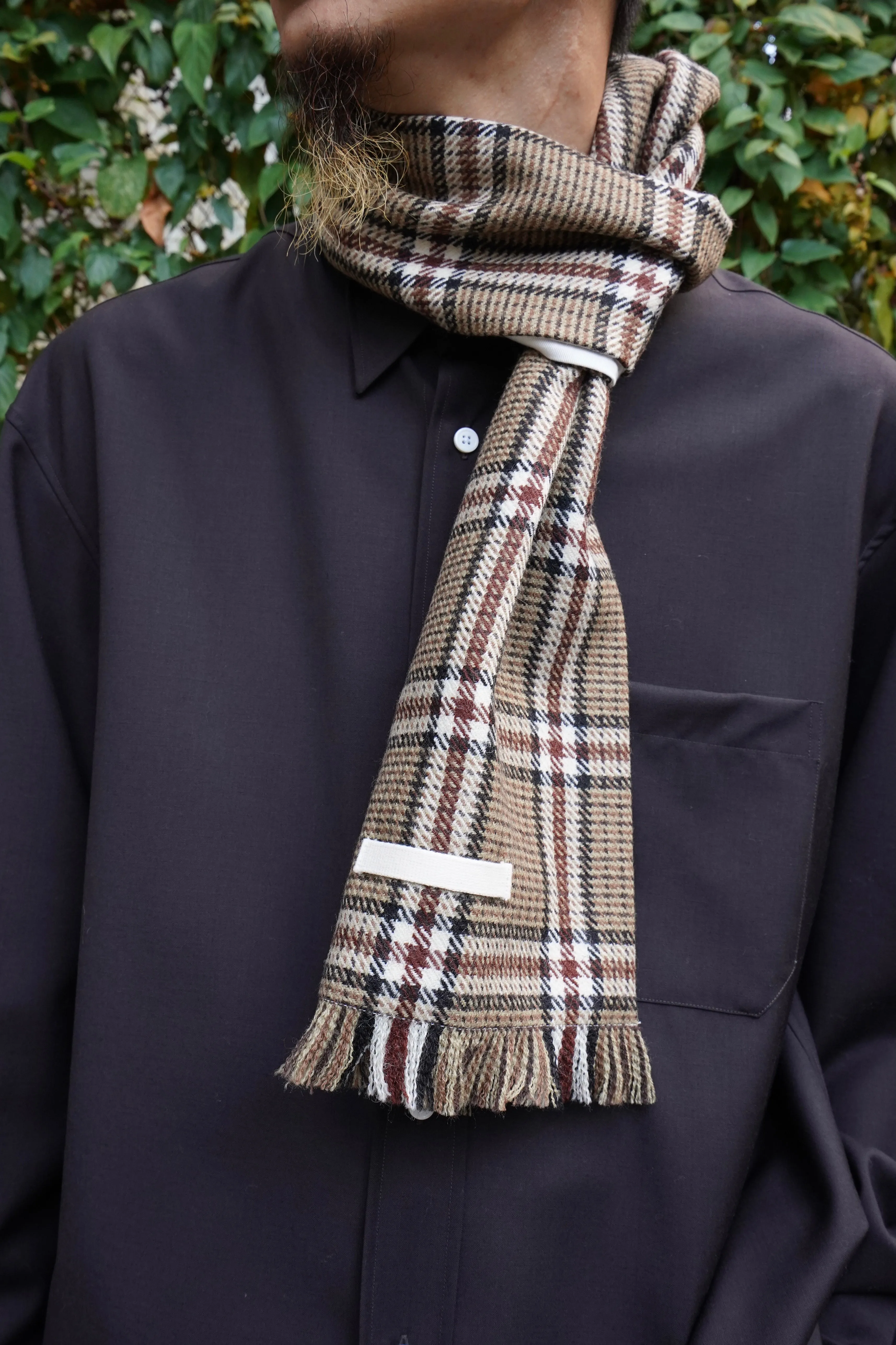 CHECKED SCARF (BROWN)