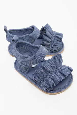 Denim Frill Sandal Blue