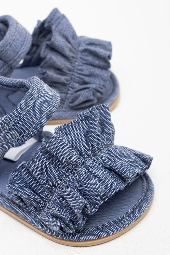 Denim Frill Sandal Blue