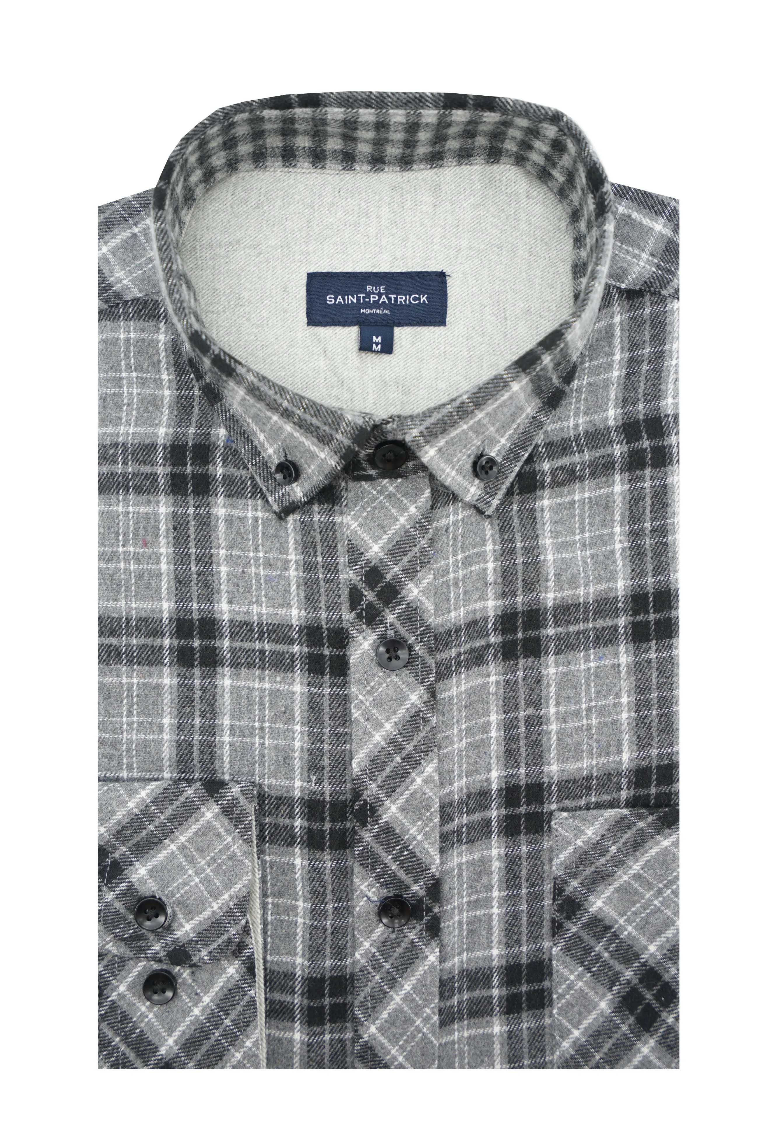 Downpatrick Flannel Shirt in Gunmetal Grey