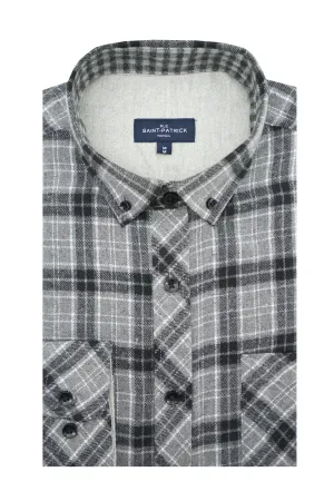 Downpatrick Flannel Shirt in Gunmetal Grey