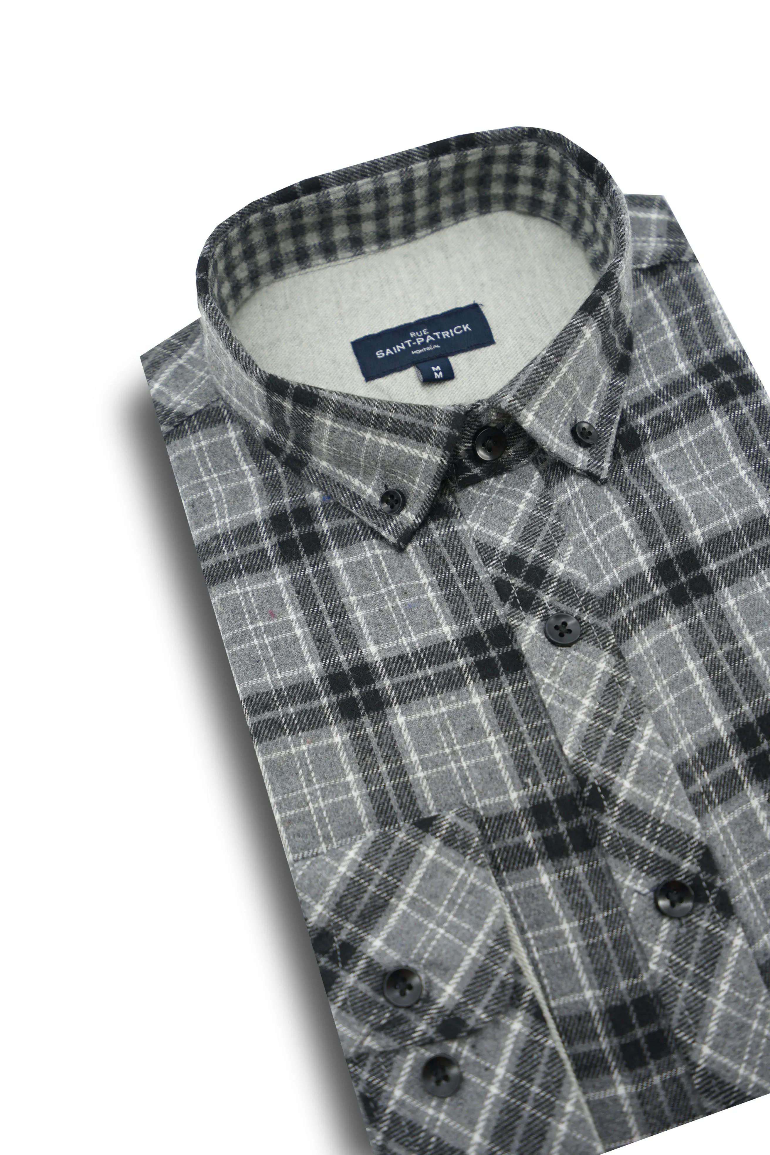 Downpatrick Flannel Shirt in Gunmetal Grey