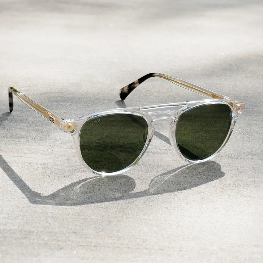EASTON Men's Round Trendy Sunglasses in Clear Gloss by WMP Eyewear