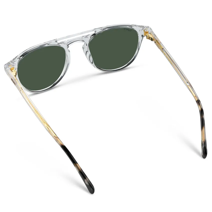 EASTON Men's Round Trendy Sunglasses in Clear Gloss by WMP Eyewear