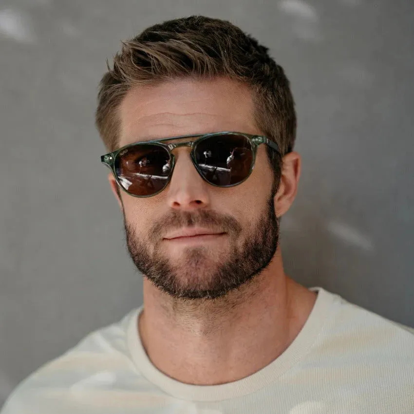 EASTON Men's Round Trendy Sunglasses in Emerald Green by WMP Eyewear