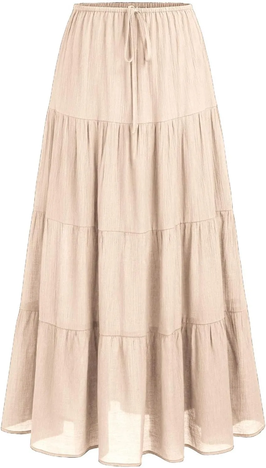 Floral Maxi Skirts for Women Flowy Boho Pleated A-Line Summer Beach Elastic Waist Splicing Swing Long Skirts