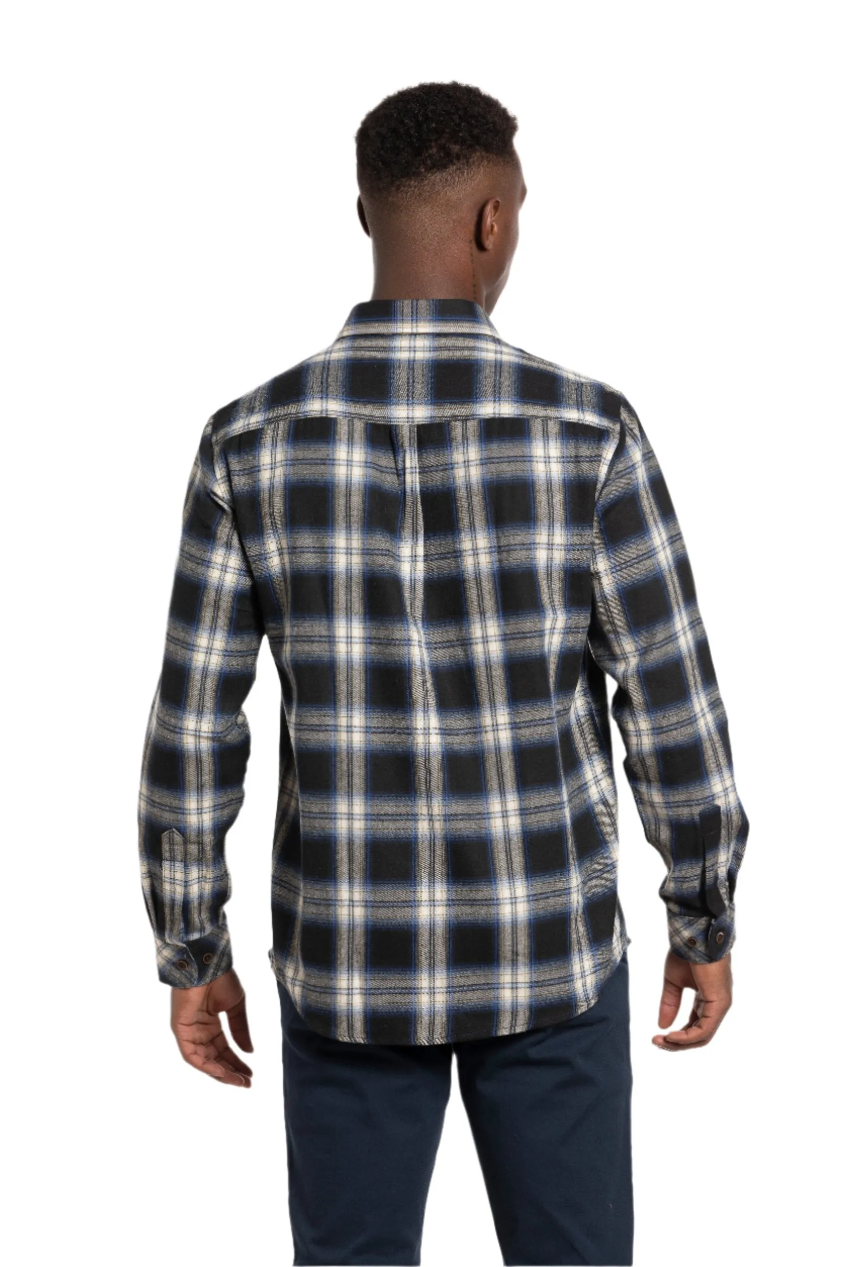 Garvaghy Flannel Shirt in Cobalt and Black