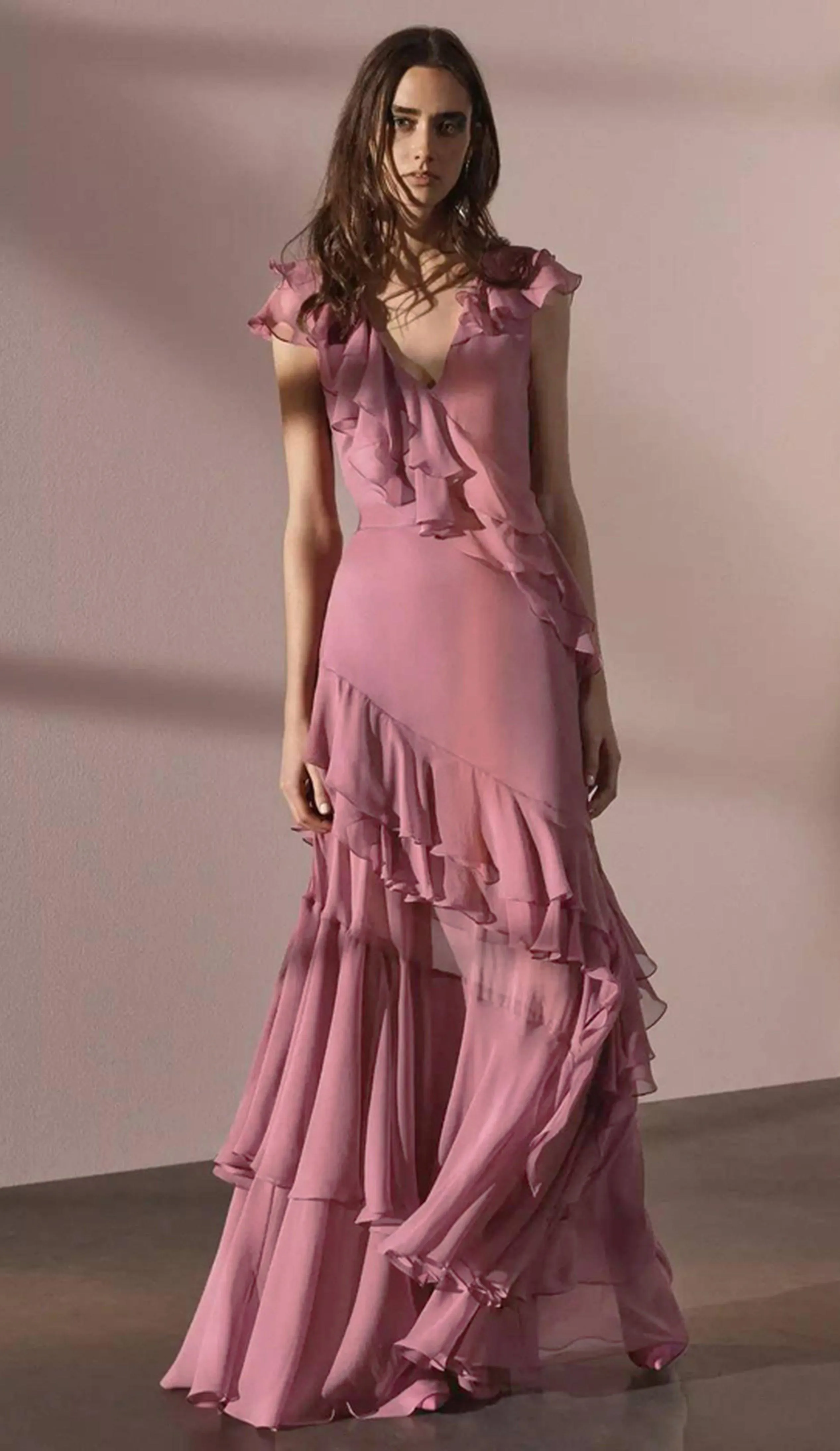 High Street Ruffles Maxi Dress, Fashion Casual Party Elegant Dress