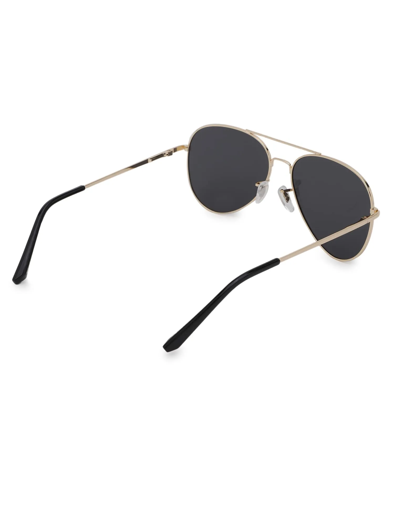 Intellilens | Branded Latest and Stylish Sunglasses | Polarized and 100% UV Protected | Light Weight, Durable, Premium Looks | Men & Women | Black Lenses | Aviator | Large