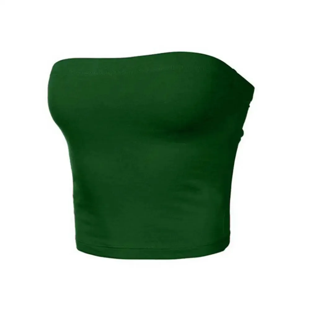 Kaia Strapless Bandeau Crop Top  Fitted Tube Top in Various Colours for Women