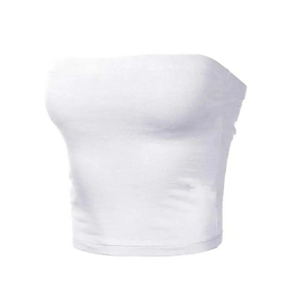 Kaia Strapless Bandeau Crop Top  Fitted Tube Top in Various Colours for Women