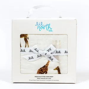 Lil North Bamboo and Cotton Blend Muslin Crib Sheet - Giraffe