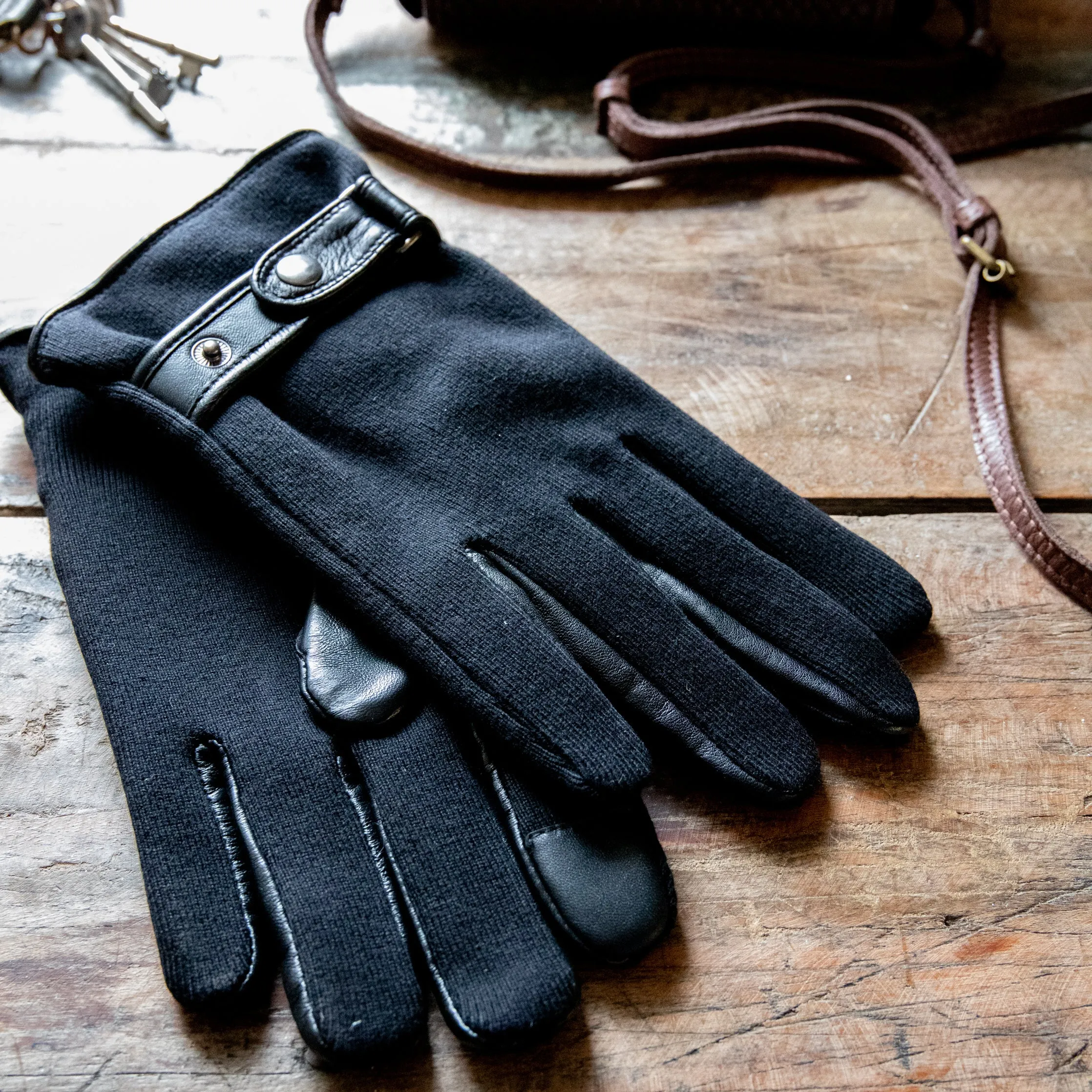 Mens Black Leather Gloves
