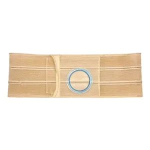 Nu-Hope Support Belt, Original Flat Panel, 3-3/8'' Stoma, 6'' Wide, Left, 1" From Bottom, XL (41'' to 47'' Waist), Beige