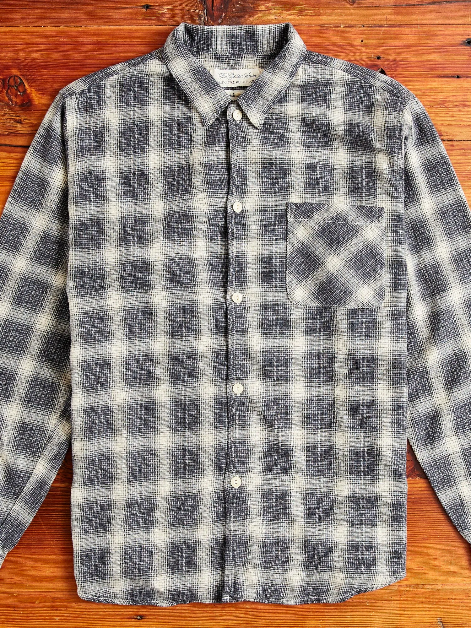 Ombre Nel Checked Flannel Shirt in Black