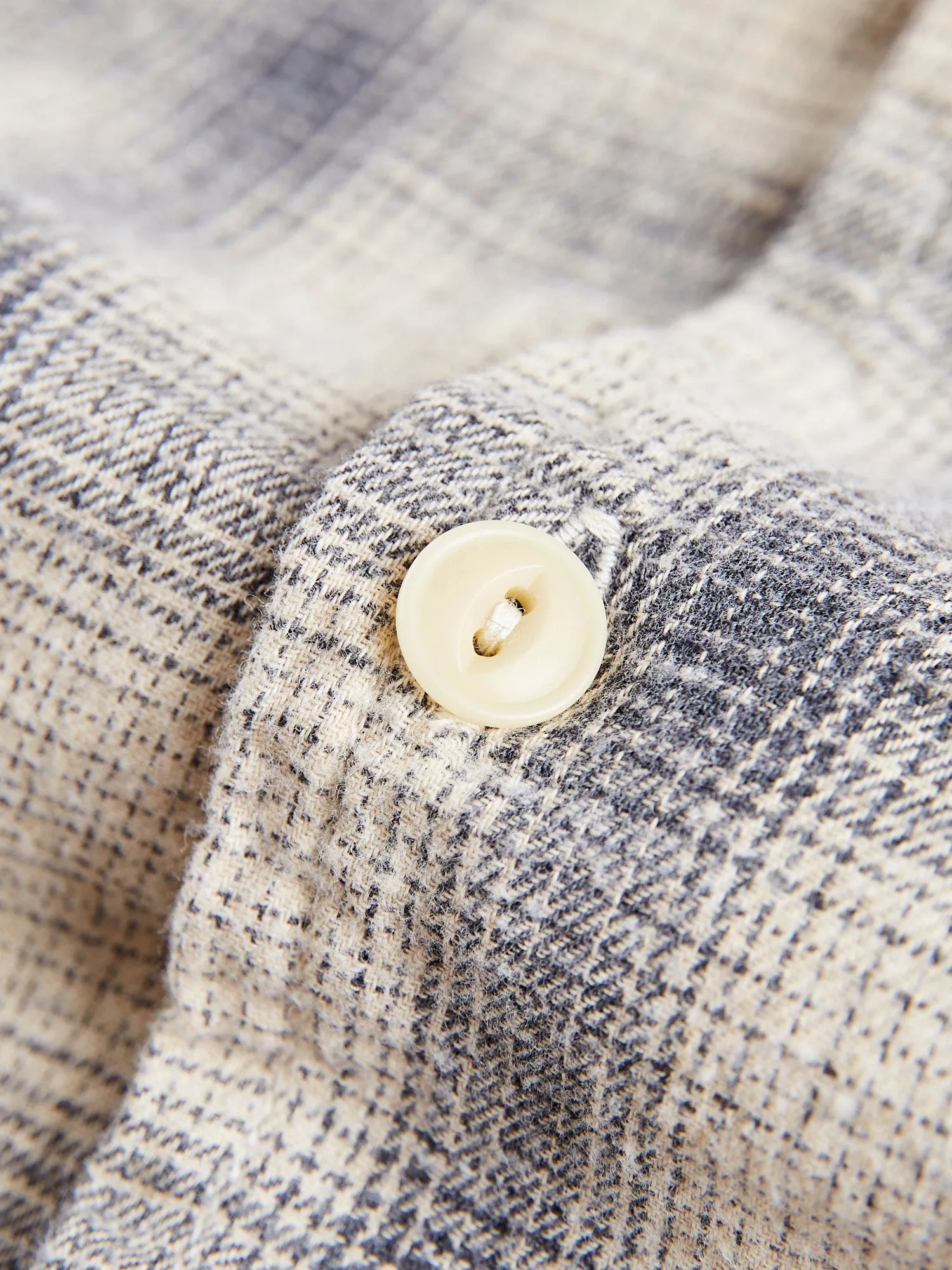 Ombre Nel Checked Flannel Shirt in Off White