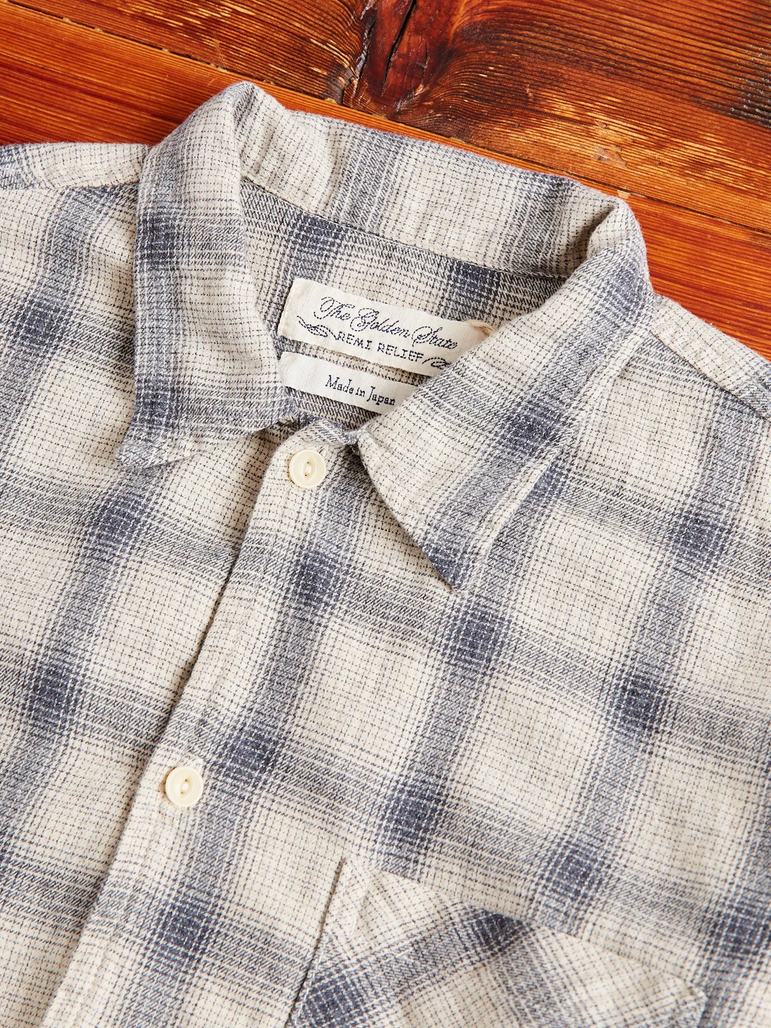 Ombre Nel Checked Flannel Shirt in Off White