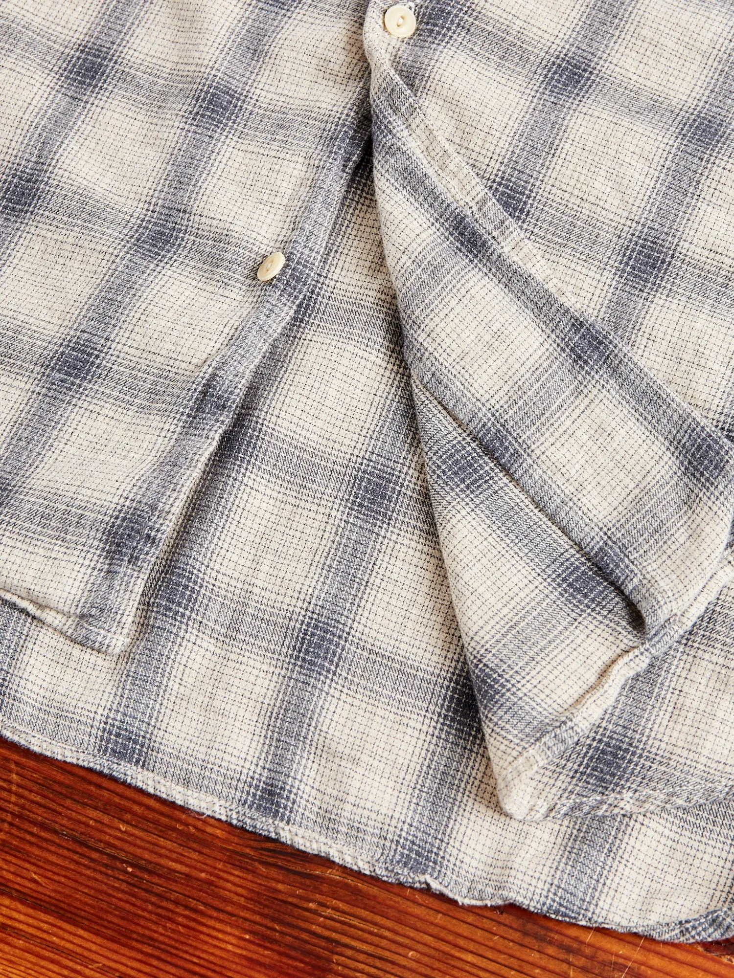 Ombre Nel Checked Flannel Shirt in Off White