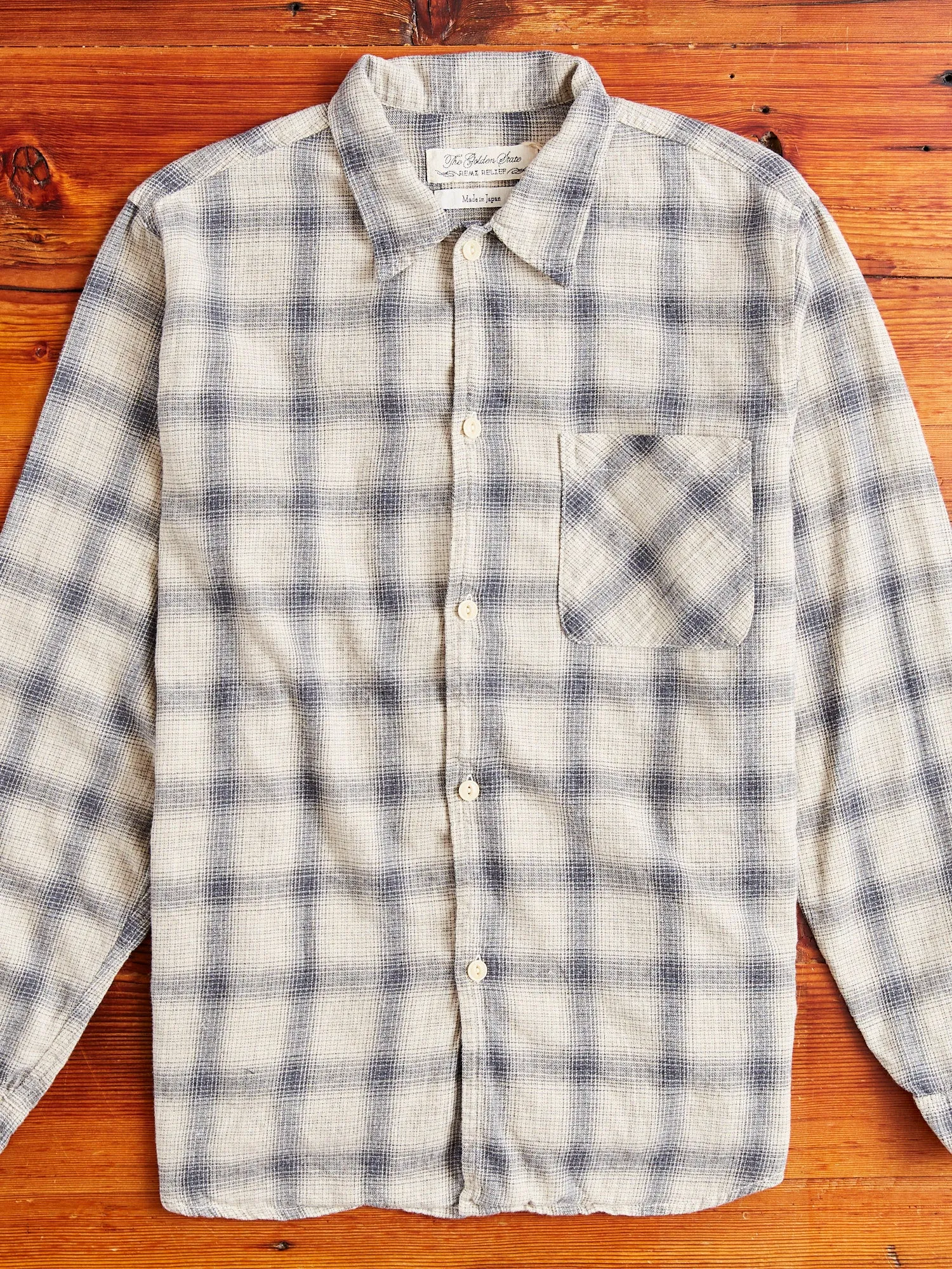 Ombre Nel Checked Flannel Shirt in Off White
