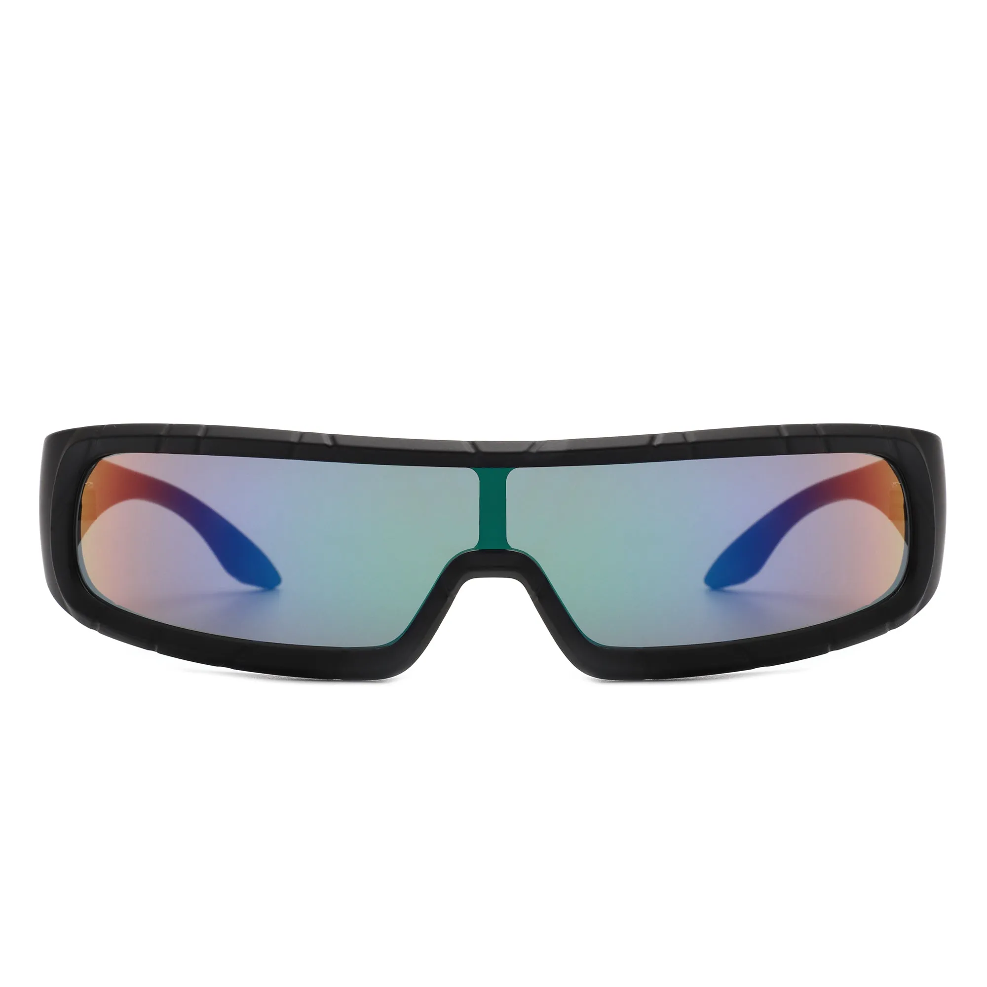 Orion - Futuristic Wrap Around Rectangle Shield Sunglasses