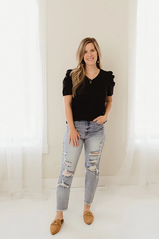 Puff Sleeve T Shirt