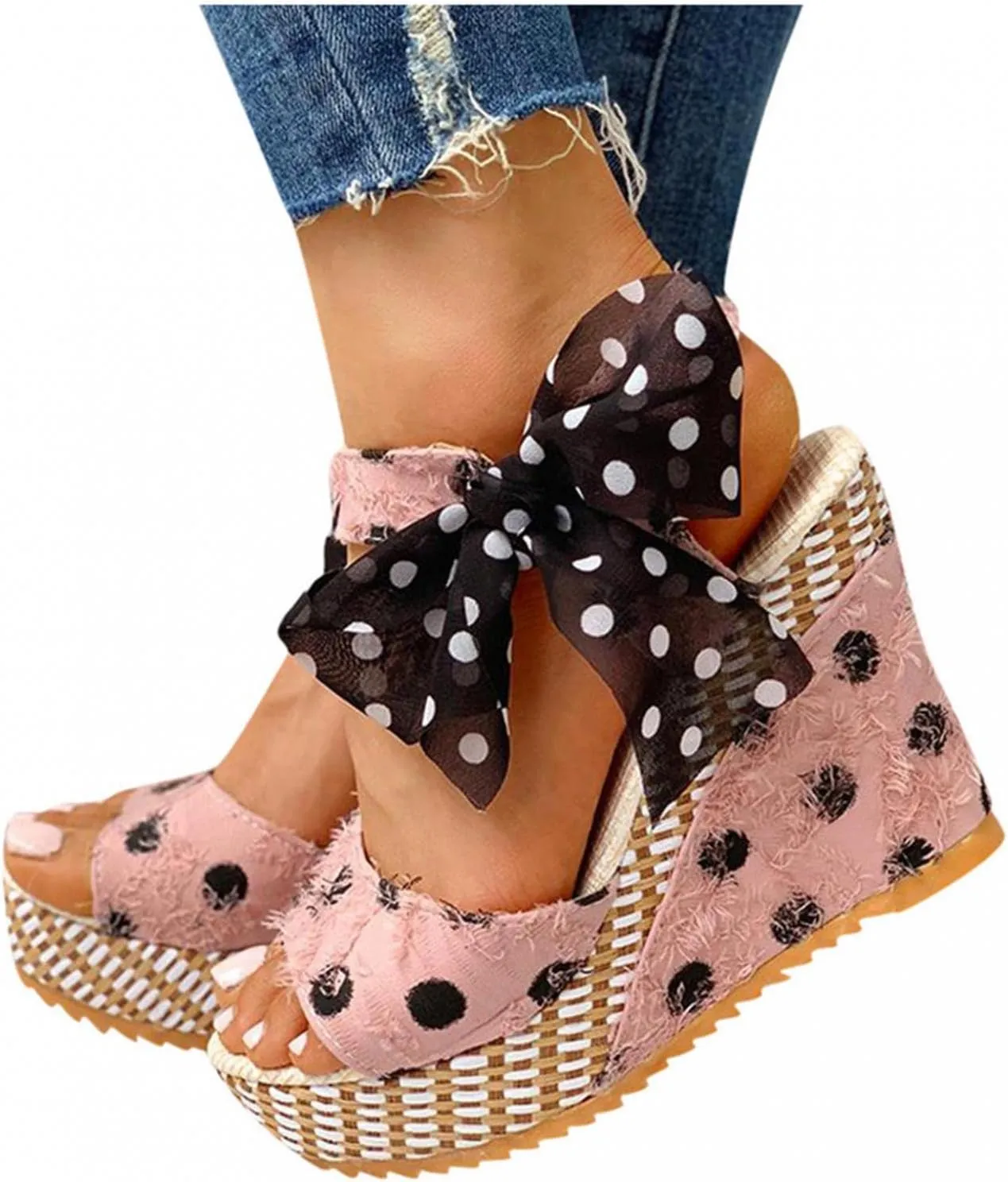 Sandals for Women Casual Summer Womens Sandals Low Wedge Heel Peep Toe Wrapped Zipper Beach Diamond Dressy Sandalias Sandals
