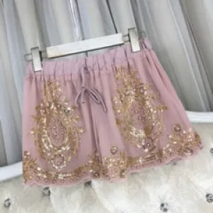 Sequined Chiffon Shorts
