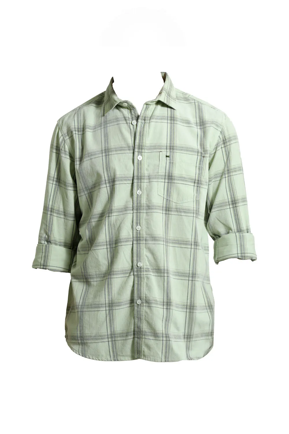 Slim Fit Cotton Corduroy Checks Shirt