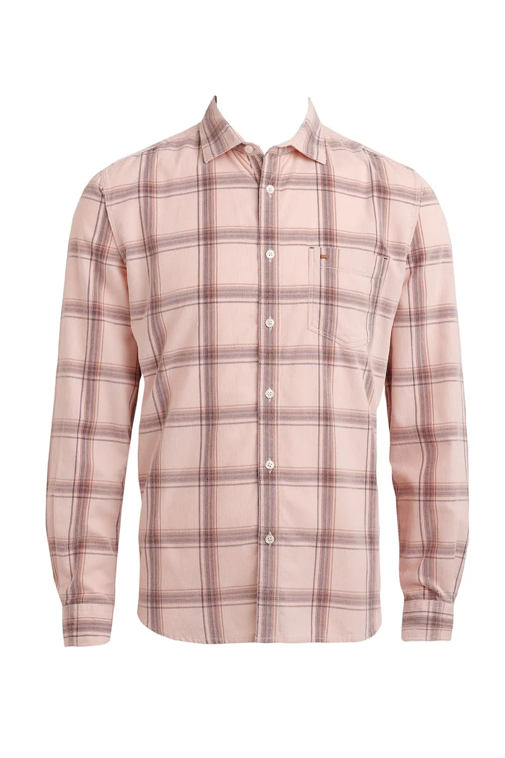 Slim Fit Cotton Corduroy Checks Shirt
