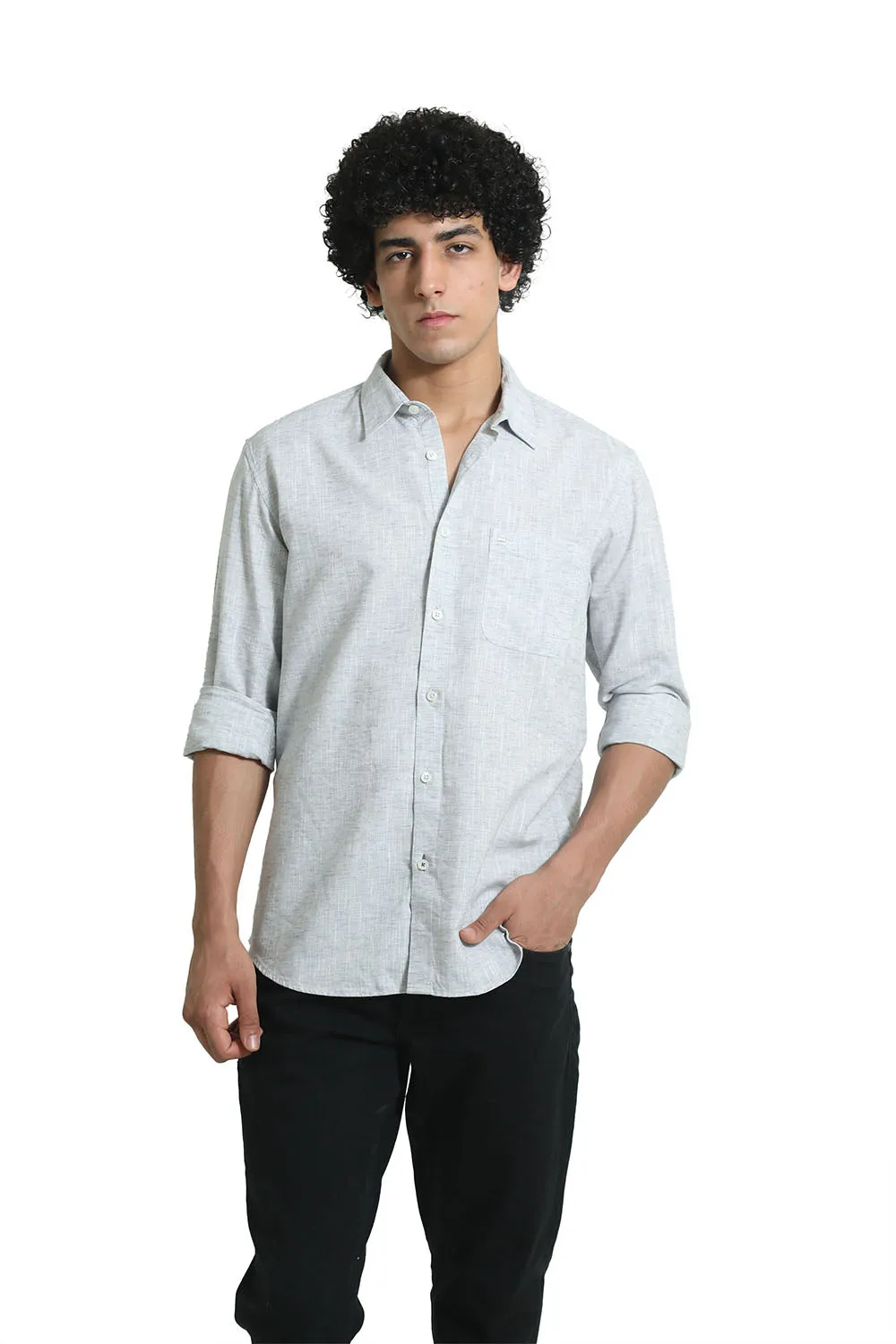 Slim Fit Cotton Lyocell Linen Catonic Shirt