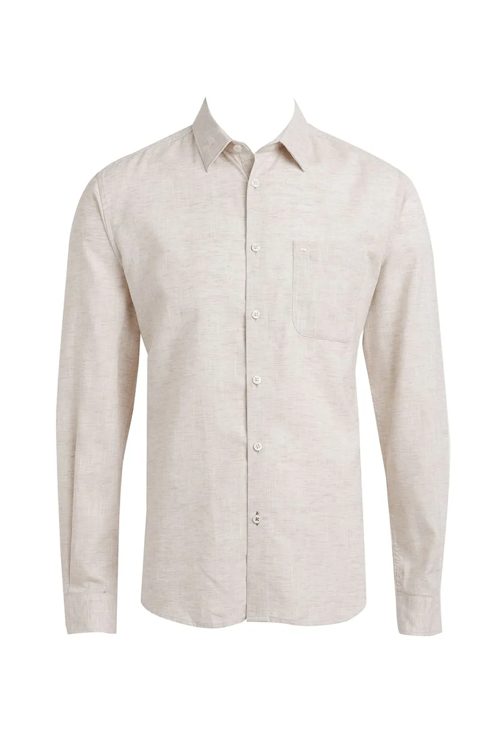 Slim Fit Cotton Lyocell Linen Catonic Shirt