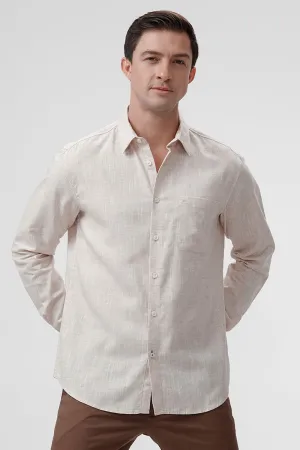 Slim Fit Cotton Lyocell Linen Catonic Shirt