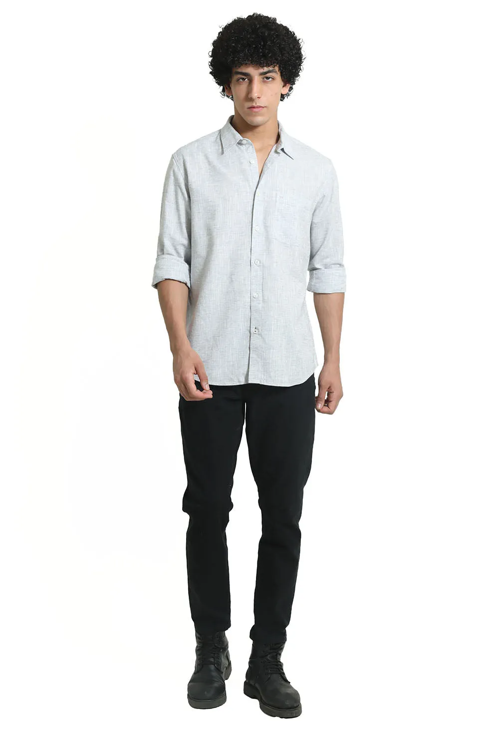 Slim Fit Cotton Lyocell Linen Catonic Shirt