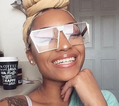 Square oversize retro sunglasses