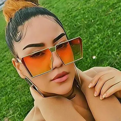 Square oversize retro sunglasses