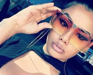 Square oversize retro sunglasses