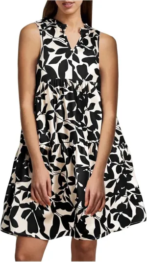 Summer Dress for Women Fashion Floral Print V Neck Loose Flowy Tiered Shirt Mini Dress Boho Pleated Short Sundress