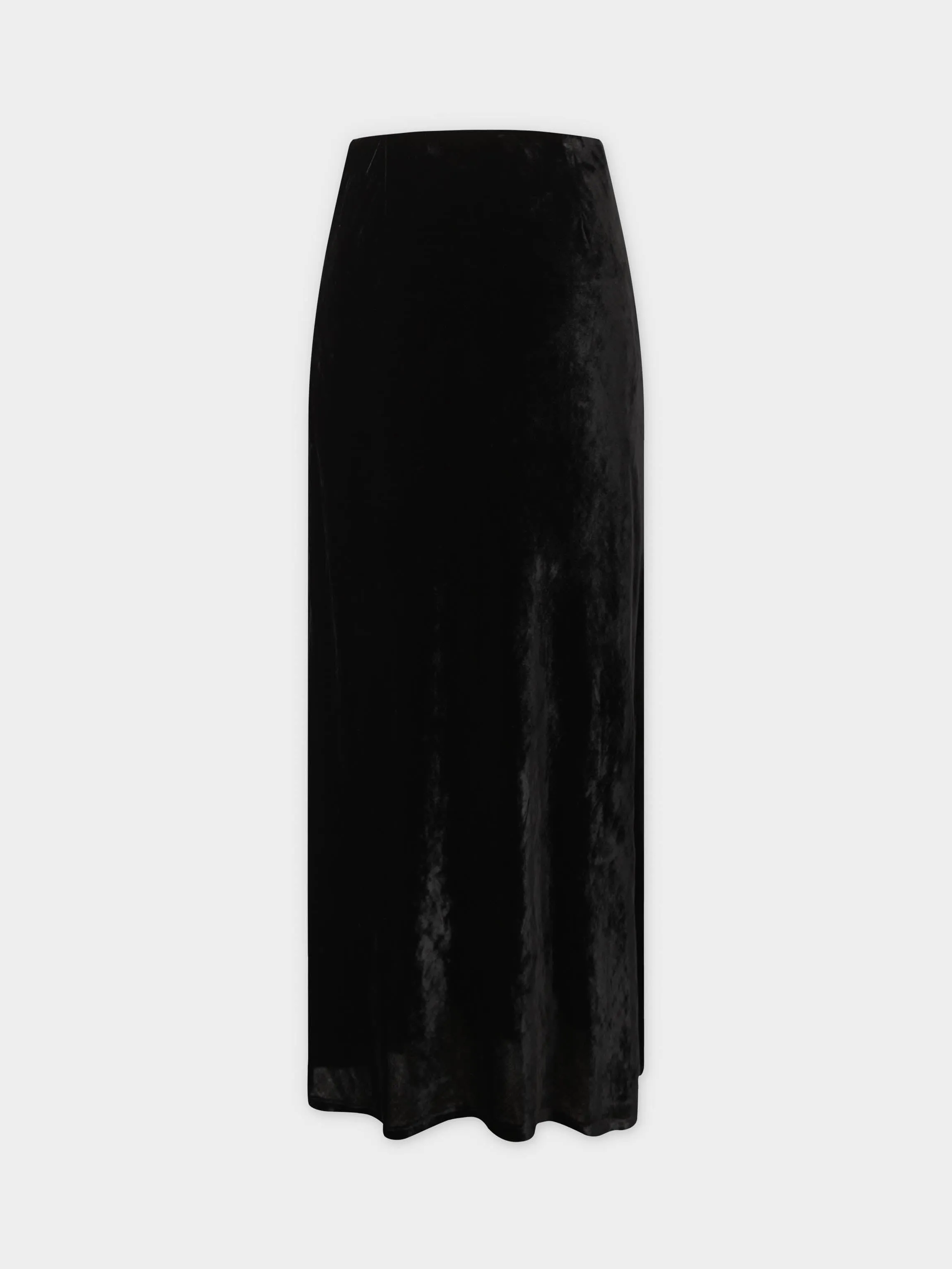 Velvet Slip Skirt-Black