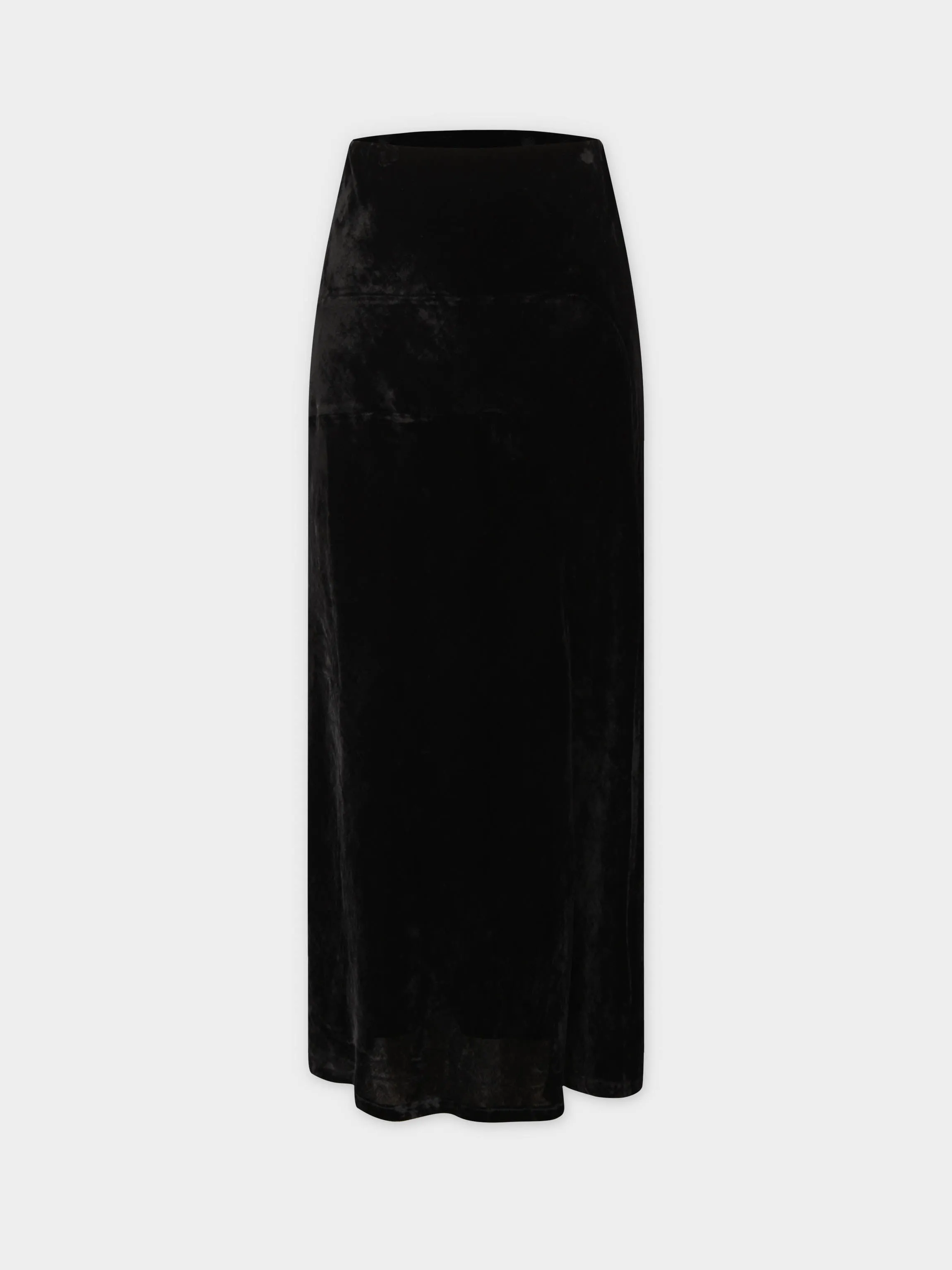 Velvet Slip Skirt-Black