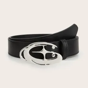 Vintage Punk Moon & Star Buckle Belt  Gothic Y2K PU Leather Waistband for Men & Women