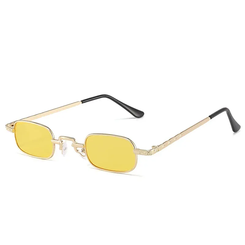Women Legs Shape Mirror Oval Frame Trendy Small Metal Luxury Sunglasses